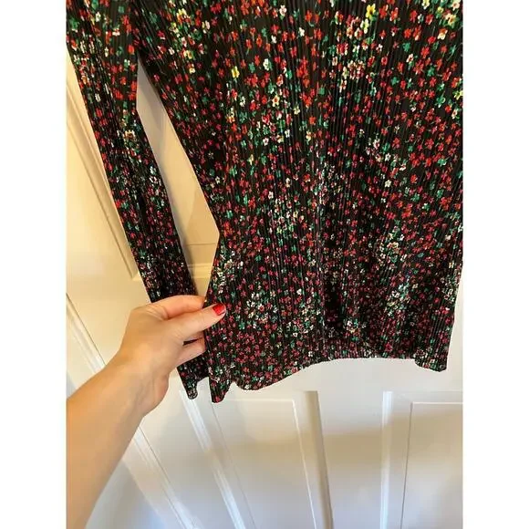 & Other Stories Stockholm Atelier Dark Floral Printed V Neck Long Sleev Top 2 XS - Picture 6 of 10